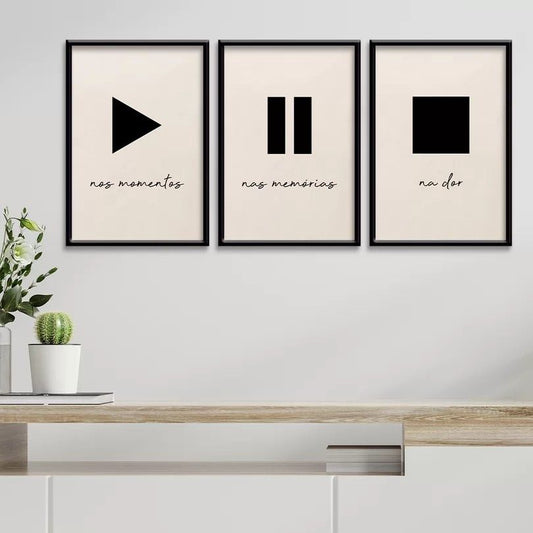 Play Pause Stop - Pack of 3