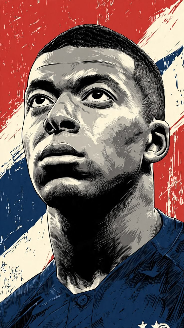 Artistic portrait of a person with a stylized background