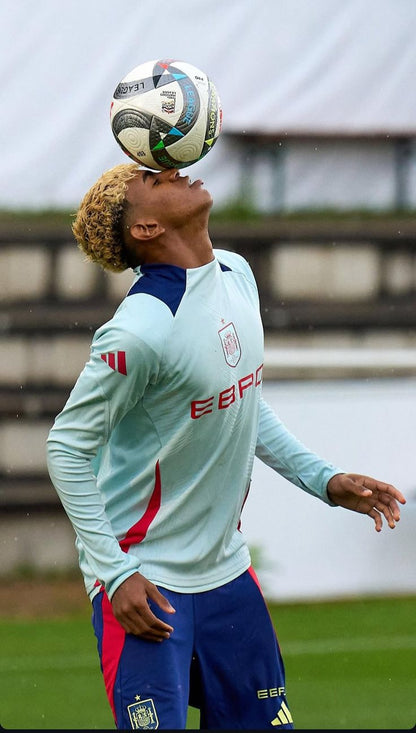 Person in sports uniform with a ball on a sports field