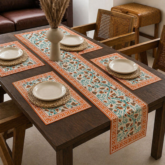 Marigold Bloom Ethnic Floral - Table Runner