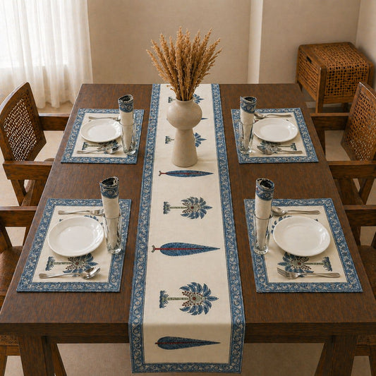 Oasis Palm Tree Embroidered - Table Runner