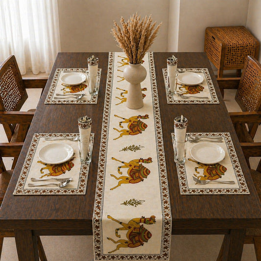 Heritage Camel Print - Table Runner